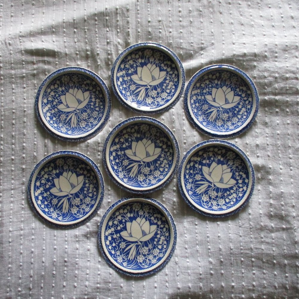 1940s Hawaiian Flowers bread & butter plate / set of 7